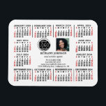 2024 Calendar Business Logo Photo Text Easy Custom Magnet<br><div class="desc">These professional-looking 2024 calendar fridge magnets are perfect for your company office branding and advertising. They have bold numbers in black and red on white. In the center, brand your business with your corporate logo and photo. Below that, there is room for your name, business title, phone number, website, and...</div>