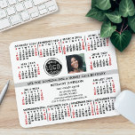 2024 Calendar Business Logo Photo Text Easy Custom Mouse Pad<br><div class="desc">These professional-looking 2024 calendar mousepads are perfect for your company office branding and advertising. They have large, easy-to-read, bold numbers in black and red on white. In the center, brand your business with your corporate logo and photo. On the light gray rectangle / stripe in the center, add your own...</div>