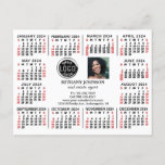 2024 Calendar Business Logo Photo Text Easy Custom Postcard<br><div class="desc">These professional-looking 2024 calendar postcards are perfect for your company office branding and advertising. They have bold numbers in black and red on white. In the center, brand your business with your corporate logo and photo. Below that, there is room for your name, business title, phone number, website, and address...</div>