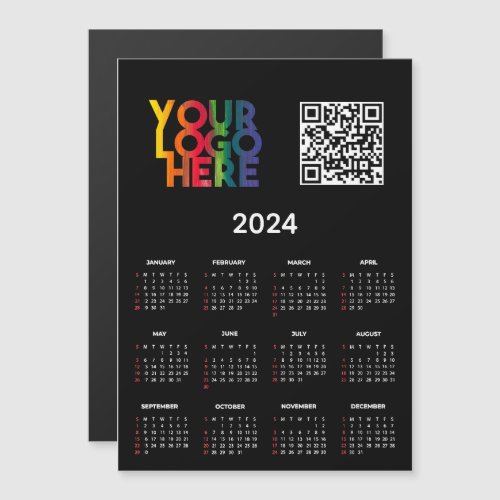 2024 Calendar Business Logo QR Code Magnetic Card