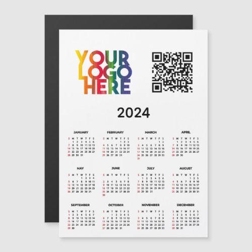 2024 Calendar Business Logo QR Code Magnetic Card