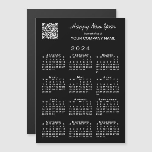 2024 Calendar Business QR Code Holiday Magnet
