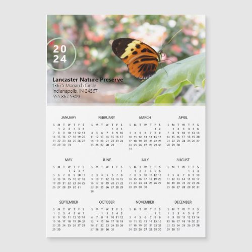 2024 Calendar Butterfly Promotional Magnet