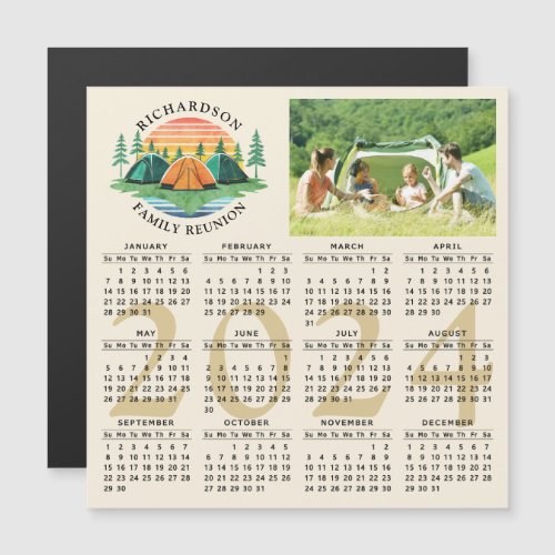 2024 Calendar Camping Family Reunion Custom Photo