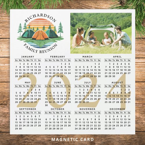 2024 Calendar Camping Family Reunion Custom Photo
