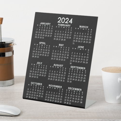 2024 Calendar _ can edit colors _ small business Pedestal Sign