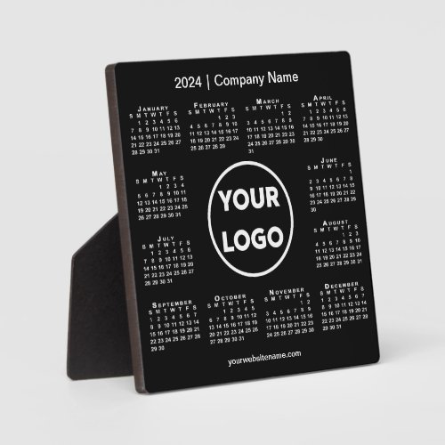 2024 Calendar Company Logo Black Business Plaque