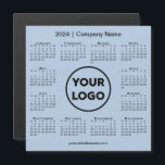 2024 Calendar Company Logo on Light Blue Magnet<br><div class="desc">Create your own modern 2024 calendar magnetic card featuring your company logo, name, and business website or contact info. Replace the sample logo, name, and text with your own in the sidebar. Surrounding your logo is a small black 2024 calendar on a light blue background. Your logo can be a...</div>