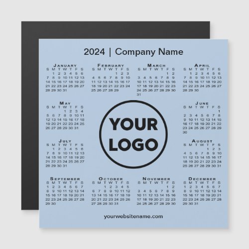 2024 Calendar Company Logo on Light Blue Magnet