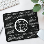 2024 Calendar Custom Business Logo Text Easy Black Mouse Pad<br><div class="desc">These professional-looking 2024 calendar mousepads are perfect for your company office branding. They have large, easy-to-read, bold numbers in white on black. In the center, brand your business with your corporate logo. The text "Happy" and "2024" can be kept or changed. Click customize / personalize further to resize or rearrange...</div>