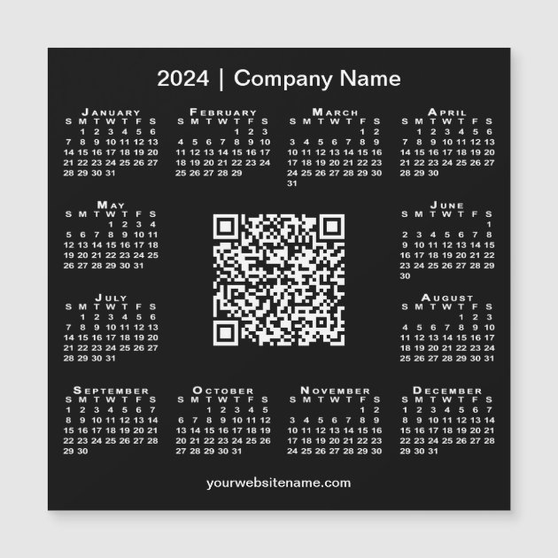 2024 Calendar Custom Business QR Code Black Magnet Zazzle   2024 Calendar Custom Business Qr Code Black Magnet R049cdf0e7ed24a23bbb21ab7140c3aae B8hn5 630 