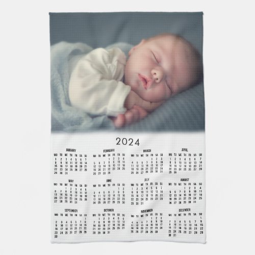 2024 Calendar Custom Photo Kitchen Towel