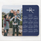 2024 Calendar Custom Photo Monogram Name Navy