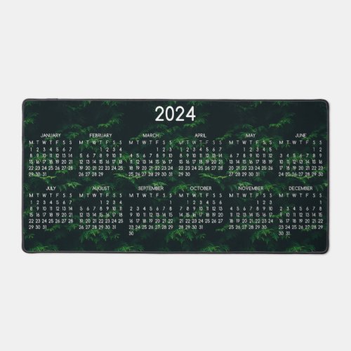 2024 Calendar Dark Background Nature Photo Desk Mat