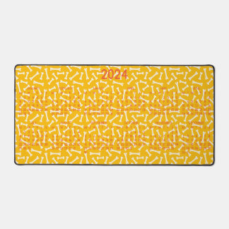 2024 Calendar Dog Bones Design Pattern  Desk Mat