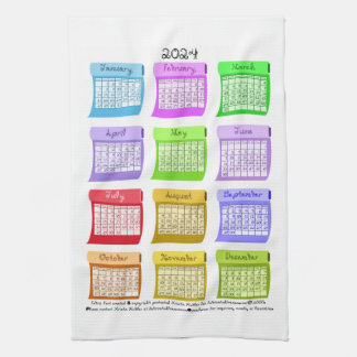 2024 Calendar Fabric Bolts Fabric Font Kitchen Towel