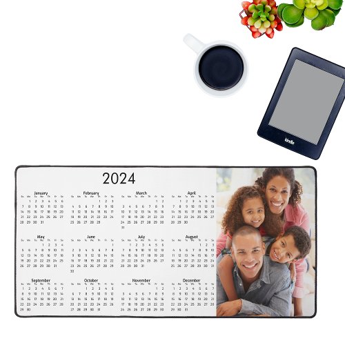 2024 Calendar Family Custom Photo Desk Mat