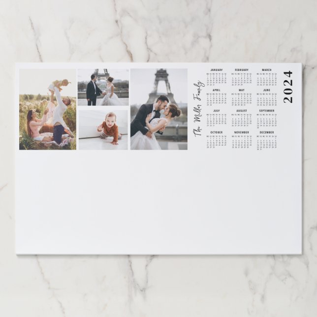 2024 Calendar Family Photo Collage  Paper Pad (Front)
