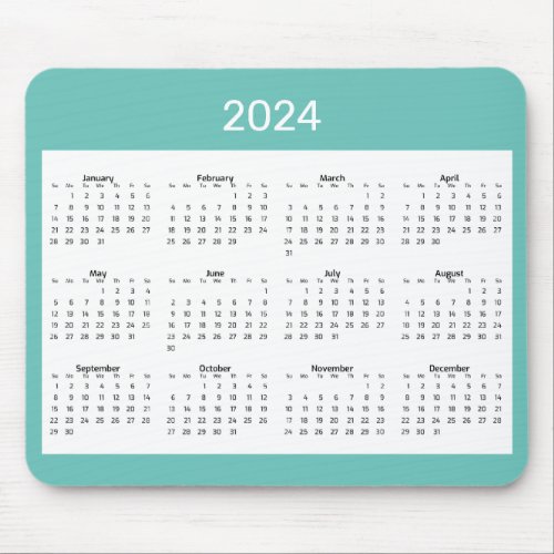 2024 Calendar Full Year Custom  Mouse Pad