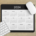 2024 Calendar Full Year Custom  Mouse Pad<br><div class="desc">This design may be personalized in the area provided by changing the photo and/or text. Or it can be customized by clicking Personalize this Template and then choosing the click to customize further option and delete or change the color of the background, add text, change the text color or style,...</div>