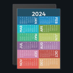 2024 Calendar - full year - funky colorful months<br><div class="desc">A modern abstract, funky 12 month calendar with colorful wedges and a fun design. This calendar is a non-traditional design with stacked months on color blocks. A very useful and necessary item to use in the office or at home. A colorful and eye-catching look for your home, office or waiting...</div>