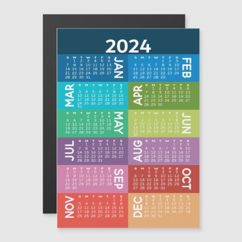 2024 Calendar _ full year _ funky colorful months