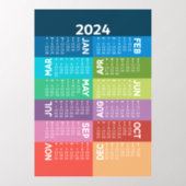 2024 Calendar - full year - funky colorful months Wall Decal (Insitu 2)