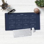 2024 Calendar Full Year Modern Classic Desk Mat<br><div class="desc">2024 Calendar Full Year Minimalist Classic Style Desk Mat Mouse Pad. This version is in chic navy blue,  but the colors can easily be customized! Please contact us at cedarandstring@gmail.com if you need assistance with the design or matching products.</div>