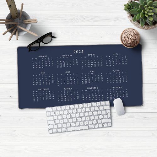2024 Calendar Full Year Modern Classic Desk Mat