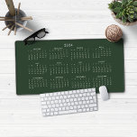 2024 Calendar Full Year Modern Forest Green Desk Mat<br><div class="desc">2024 Calendar Full Year Minimalist Classic Style Desk Mat Mouse Pad. This version is in a rustic forest green,  but the colors can easily be customized! Please contact us at cedarandstring@gmail.com if you need assistance with the design or matching products.</div>