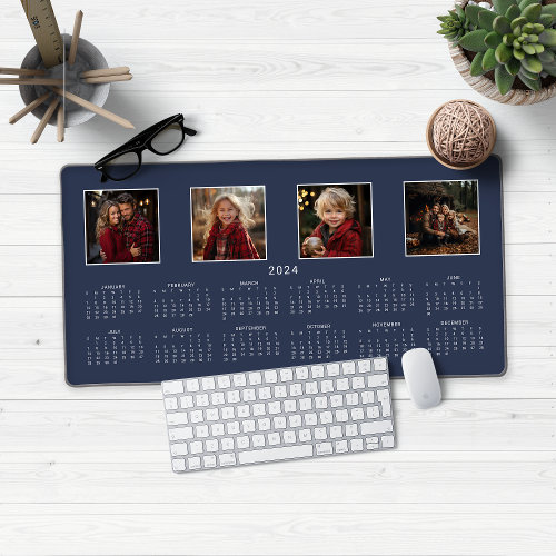 2024 CALENDAR FULL YEAR MODERN PHOTO COLLAGE DESK MAT Gabriel Angel