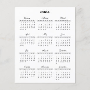 2024 Calendar Full year view