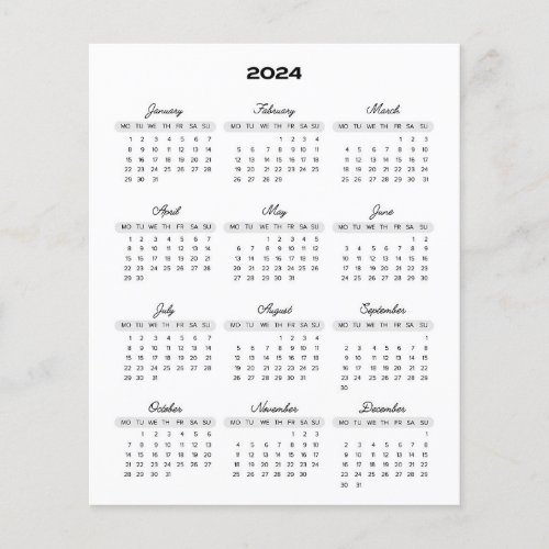 2024 Calendar Full year view