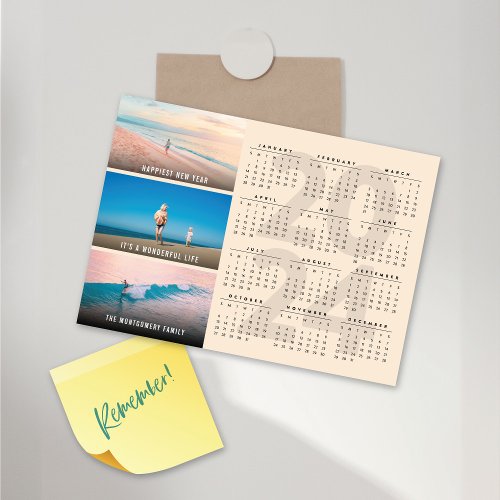 2024 Calendar Holiday New Year Magnetic Photo Card