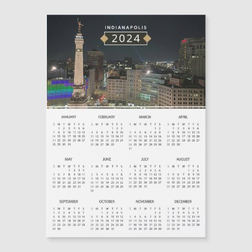 2024 Calendar Indianapolis Monument Magnetic Card