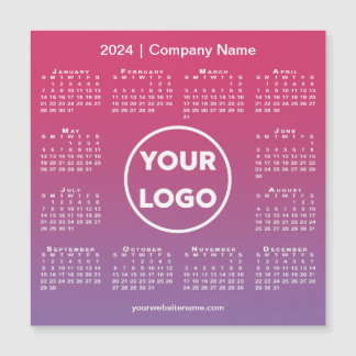 2024 Calendar Logo Pink Purple Gradient Magnet