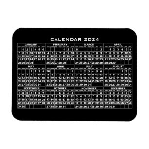 2024 Calendar Magnet Black