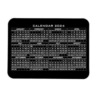 2024 Calendar Magnet Black