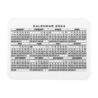 2024 Calendar Magnet White