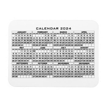 2024 Calendar Magnet White by pixibition at Zazzle