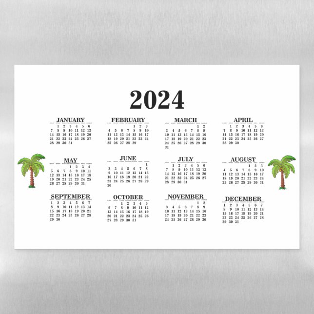 2024 Calendar Magnetic Dry Erase Sheet (Horizontal)