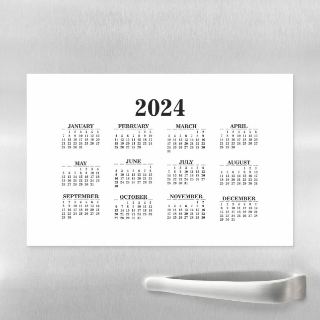 2024 Calendar Magnetic Dry Erase Sheet (In Situ)