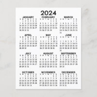 2024 Calendar Mini Full Year View Flat Sheet Paper | Zazzle 2024 Calendar Mini Full Year View Flat Sheet Paper | Zazzle