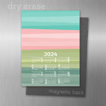 2024 Calendar - modern abstract stripe pattern Magnetic Dry Erase Sheet<br><div class="desc">A 2024 calendar with a trendy modern abstract landscape. For advanced users,  you can go to the advanced design area and change colors of the calendar.</div>
