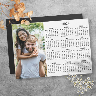 2024 Calendar Modern Simple Photo Magnet