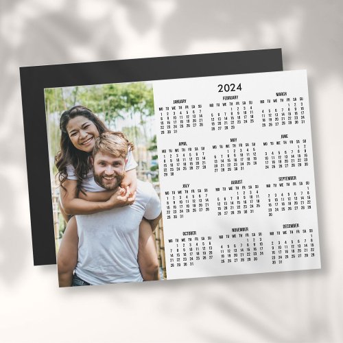 2024 Calendar Modern Simple Photo Magnet