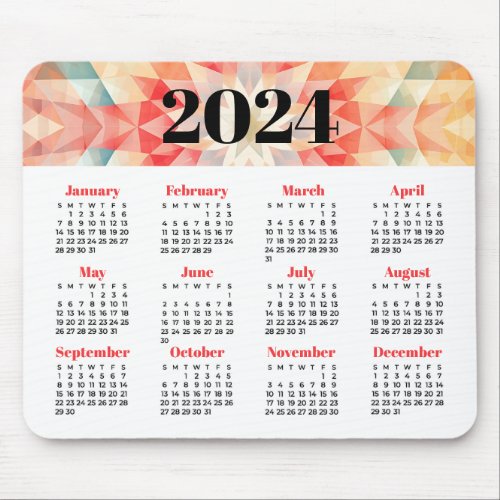 2024 Calendar Mouse Pad