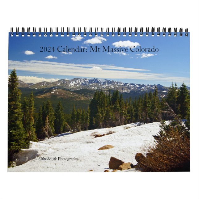 2024 Calendar: Mt Massive, Colorado Calendar (Cover)