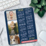 2024 Calendar Navy Coral Gold Family Photo Collage Mouse Pad