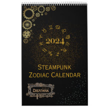 2024 Calendar of Steampunk Astrology Zodiac Signs